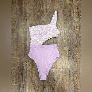 Onepiece Kids One-Shoulder Lilac Swimsuit